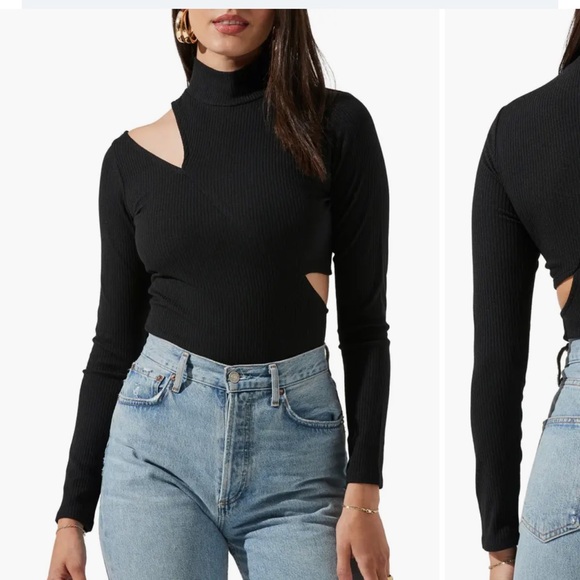 ASTR bodysuit mockneck in rust colour cut out detailing size XS - Picture 3 of 7